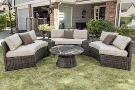 Builddirect Patio Furniture Monte Carlo Series 6 Piece Curved Bench Conversation Set Outdoo Patio Furniture Layout Patio Furniture Sets Patio Furniture
