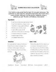 English Worksheet Fresh Fruit Salad Recipe Fruit Salad Recipes Fresh Fruit Salad Salad Recipes