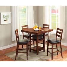 The four side chairs have a cross back design, adding flair to this stunning set. 13 Mainstays Brooklyn Counter Height Dining Set Counter Height Dining Sets Dining Room Small Kitchen Table Settings