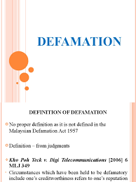 Section amending authority in force from. Defamation Defamation Common Law