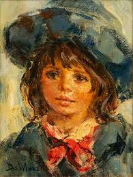 W. Hampton (american, 20th Century) Girl With Geese Oil