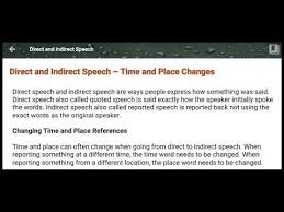 Geographical places names and titles: Direct And Indirect Speech Time Place And Question Change Youtube