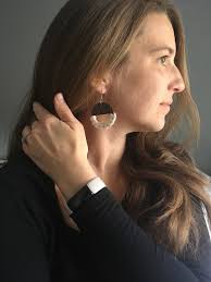 Macrame Earrings, Wood Macrame Earrings, Boho Earrings, Macrame Jewelry,  Macrame Hoop Earrings