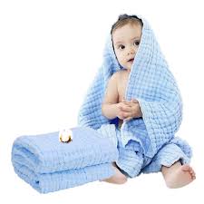 Dimensions of the towel are 75x75 cm (29,5 inches). Muslin Baby Towel Super Soft Cotton Gauze Baby Bath Towel 6 Layers Infant Towel Newborn Towel Blanket Suitable For Baby S Delicate Skin 40 X 40inches Blue Buy Online In Antigua And Barbuda