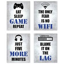 #boysroom #kidsrooms #wallart #wallartideas this rocket wall art is perfect as a stand alone piece of boy nursery decor. Video Game Themed Gamer Wall Art Posters Home Decor Black White And Blue Gaming Bedroom Pictures