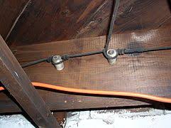 The wiring in the ceiling is older black 2 wire cable. Knob And Tube Wiring Wikipedia