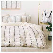 Bergpalm duvet cover is made with a thicker yarn to create a handcrafted, vintage expression that feels casual and relaxed, inviting you to unwind. Gray Holli Zollinger French Geometric Stripe Duvet Cover Set King Deny Designs Target