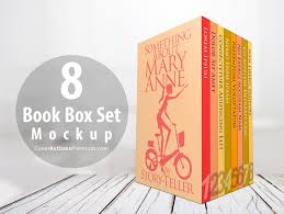 8 Book Boxed Set Mockup Cover Actions Premium Mockup Psd Template Book Box Boxset Mockup Photoshop