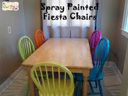 Spray Painted Fiesta Chairs For The Dining Room Table My Craftily Ever After Dining Room Table Painted Dining Room Table Dining Room Table Chairs