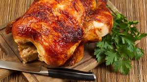 Insert a sprig of thyme into the slit and place the lemon inside. This Glazed Baked Chicken Will Be The Star Of Your Dinner Party Food Images