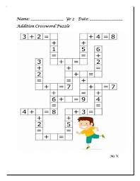Print it free using your inkjet or laser printer. Addition Crossword Puzzle Worksheet