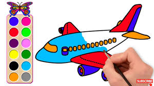 How To Draw An Airplane Easy Step By Step Coloring Pages Videos For Kids Learning Colors Coloring Pages Coloring Books