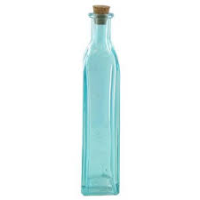 Teal Glass Bottle With Square Bottom Tall Hobby Lobby 789776 Colored Glass Bottles Glass Bottles Bottle