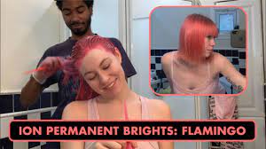 Dying My Hair At Home Ion Permanent Brights In Flamingo Color Youtube