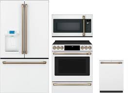 Cafe 4 Piece Kitchen Appliances Package With French Door Refrigerator Electric Range Dis Kitchen Appliance Packages French Door Refrigerator White Appliances