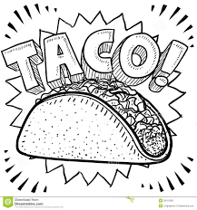 Taco Sketch 28116385 Jpg 1300 1390 Taco Drawing Food Coloring Pages Mexican Food Recipes