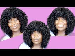 Full Sew In No Closure No Frontal No Leave Out Detailed Full Bangs Wig Tutorial Youtube Curly Hair Sew In Sew In With Bangs Wigs