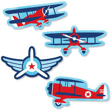 Amazon Com Big Dot Of Happiness Taking Flight Airplane Shaped Vintage Plane Baby Shower Or Birthday Party Cut Outs 24 Count Toys Games