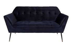 Our 2 seater sofas are small but perfectly formed. 2 Sitzer Sofa Kate Deep Blue Samt Von Dutchbone