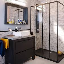 Paroi De Douche Fixe 120 Cm Noir Zenne Castorama Paroi De Douche Salle De Bains Familiale Salle De Bain Castorama