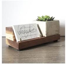 Over 900,000 items ship free! Walnut Wood Business Card Holder Desk Pen Holder Desk Etsy Concrete Office Accessories Blac Wood Business Cards Wood Business Card Holder Card Holder Desk