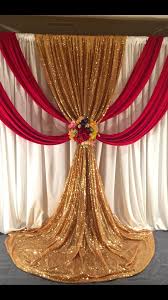 Red Black And Gold Backdrop Ideas Wedding Ceremony Backdrop Red And Gold Draping Wedding Stage Decorations Wedding Backdrop Wedding Ceremony Backdrop