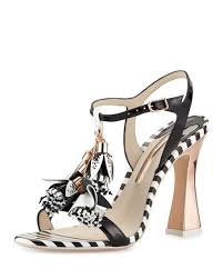 Black And White Striped Shoes Heels Sophia Webster Layla Striped Tassel Sandal Black White Black White Shoes Open Toe Sandals Sophia Webster