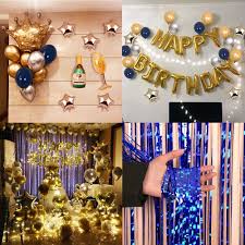 Our 50th birthday gift ideas for men include personalized beer and wine gifts, apparel, accessories, and cool prints for his garage, man cave or den. Mmtx Birthday Party Decorations Blue Silver And Gold Party Balloons For Boys Friends Men Teens With