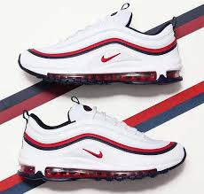 Nike Air Max 97 White Red Crush Blackened Blue 921733 102 Sneakers Men Fashion Sneakers Fashion Sneakers Men