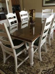 Broyhill Fontana Dining Table Refinished With Rustoleum Painter S Touch Satin Heirloom White And Dark Walnut Stained Table Broyhill Furniture Shabby Chic Room