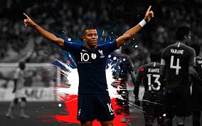 The team's colours are blue, white and red, and the coq gaulois its symbol. Download Wallpapers Kylian Mbappe 4k France National Football Team Art Splashes Of Paint Grunge Art French Footballer Creative Art France Football Fla In 2021 France National Football Team National Football Teams