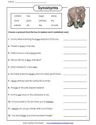 Synonyms Worksheet Synonym Worksheet Antonyms Worksheet English Worksheets For Kids