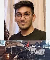 25-YEAR-OLD SURGICAL REP. BURNS TO DEATH IN EARLY MORNING ACCIDENT One man  has died after burning to death, after his car crashed into a concrete  barrier and burst into flames, around 3:00