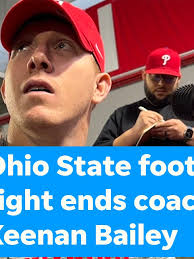 Ohio State football tight ends coach Keenan Bailey answers questions