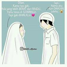 Jika allah inginkan dua hati untuk bersatu di bisa menggerakkan keduanya bukan hanya satu. Gambar Kartun Muslimah Kata Kata Cinta Cikimm Com