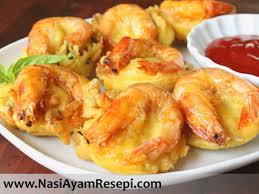 $ $ $ malaysian food. Cucur Udang Rangup Kuah Kacang