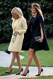 Melania Trump And Brigitte Macron Look Stylish On White House Stroll Milania Trump Style Trump Fashion Style