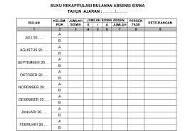 Demikianlah format absensi kehadiran siswa marching band tahun 2020/2021 yang dapat saya bagikan, semoga bermanfaat. Buku Rekap Absensi Bulanan Siswa Paud Tk Tpa Kober Administrasi Paud