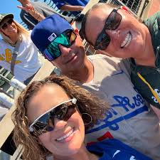 Huge thank you to my wife for the birthday tickets to see the Dodgers play  their last series at the Oakland Coliseum. Thank you coach Vicky Rios and  Maria for joining us