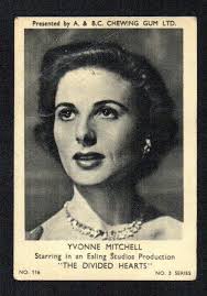 YVONNE MITCHELL the divided hearts 1954 A & B C CHEWING GUM FILM STARS #116  GOOD