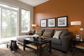 Contemporary Living Room Orange Living Room Walls Burnt Orange Living Room Living Room Grey