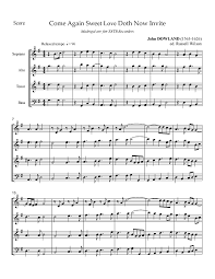 Sopranino recorder, soprano recorder, alto recorder, tenor recorder, bass recorder. Dowland Come Again Sweet Love Doth Now Invite Madrigal Sheet Music For Recorder Quartet Sheet Music Love Is Sweet Quartet