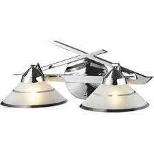 Modern wall light chrome crystal 1515 vanity fixture for bathroom over mirror. Two Light Bath Vanity With Cone Shaped Shades Contemporary Bathroom Lighting Polished Chrome Walmart Com Walmart Com