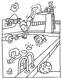 Swimming Pool Summer Coloring Sheets Summer Coloring Pages Sports Coloring Pages