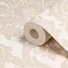 Kensington Damask Gold Effect Wallpaper Departments Diy At B Q Gold Effect Wallpaper Gold Damask Wallpaper Damask Wallpaper