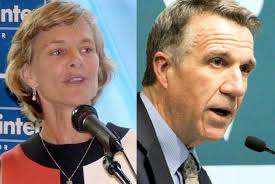 At forum, Phil Scott and Sue Minter split