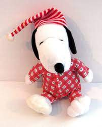 Peanuts Christmas Snoopy 7 Plush Wearing Pajamas Pjs By Whitmans Snoopy Plush Snoopy Christmas Snoopy