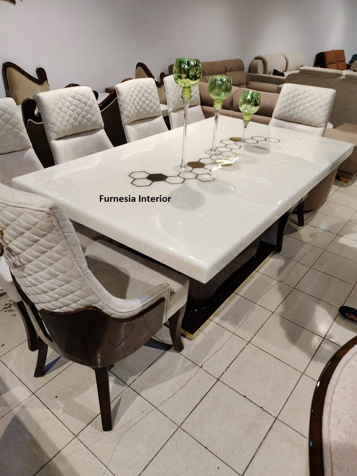 Modern Luxury Onyx Marble Top dining Table
