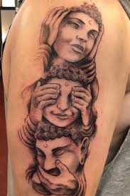 Today's skull of the day is this incredible chest piece by carl grace. Tattoo Uploaded By David Olson Hear No See No Speak No Evil Buddha S By Shawn Dubin Idle Hands Tattoos In Nola 1076683 Tattoodo