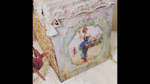كيف نلصق القماش على المعدن ديكوباج قماش ومناديل على المعدن decorative boxes decoupage decor